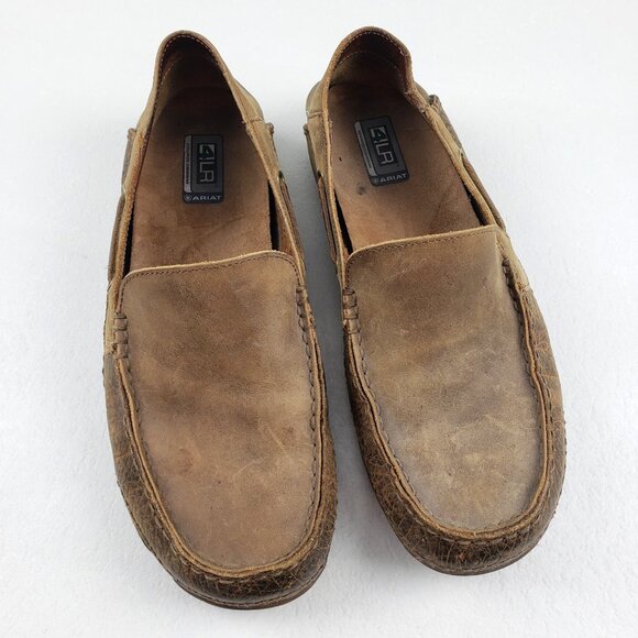 Ariat Gleeson 4LR Slip On Loafer Mens 11 D Brown Leather Moccasin Casual Shoe - Picture 1 of 13